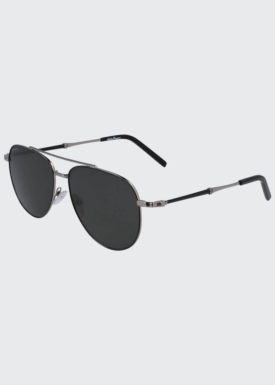 Image 1 of 1: Men's Polarized Metal Aviator Sunglasses