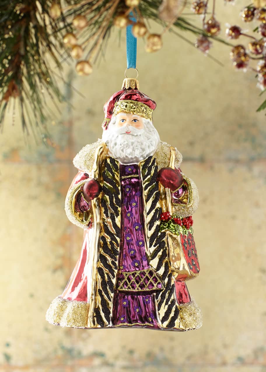 Image 1 of 1: Burgundy Santa Christmas Ornament