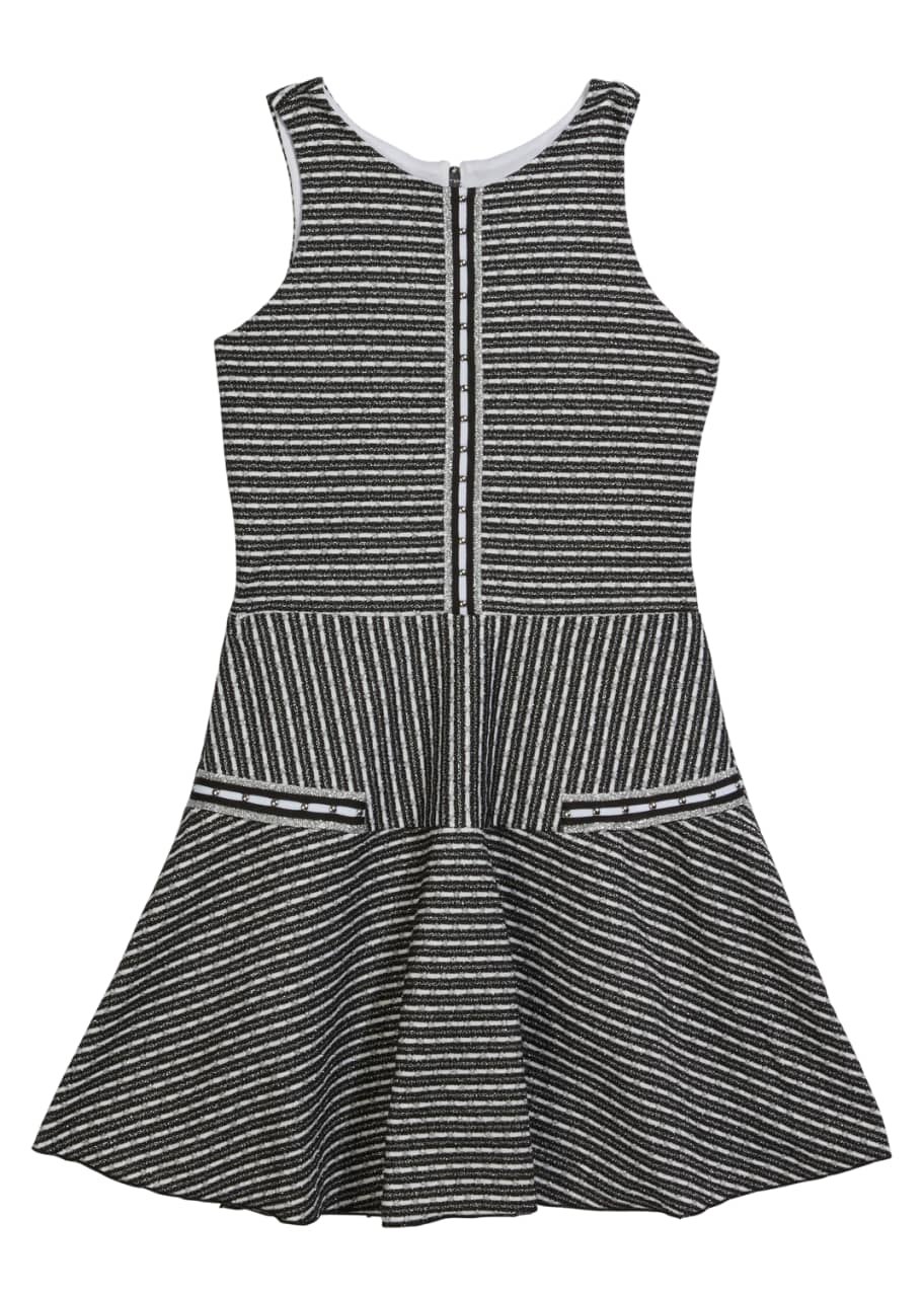 Image 1 of 1: Girl's Brooke Striped Knit Tweed Skater Dress, Size 7-16
