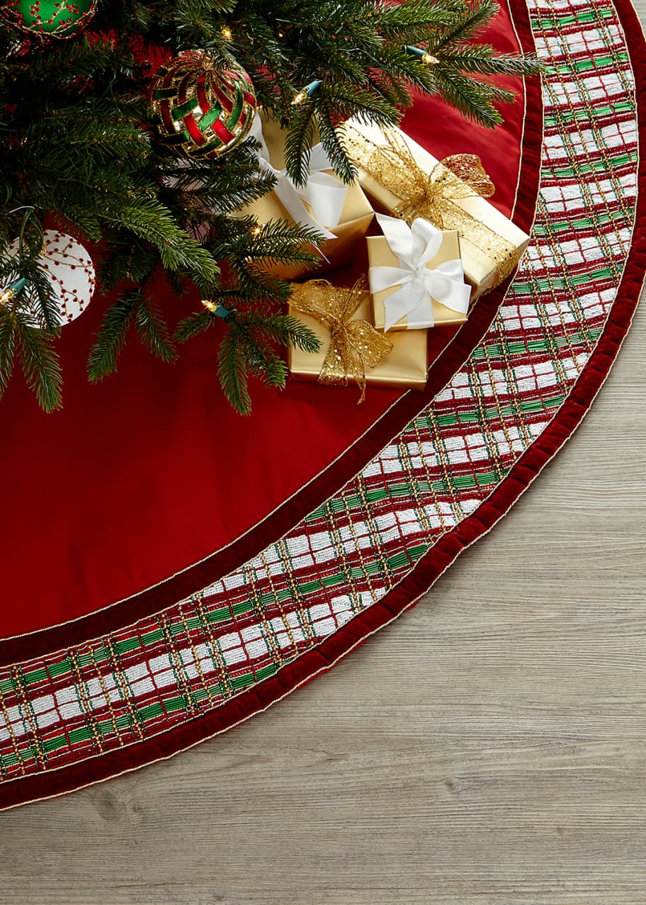 Kim Seybert Holiday Plaid Tree Skirt Bergdorf Goodman