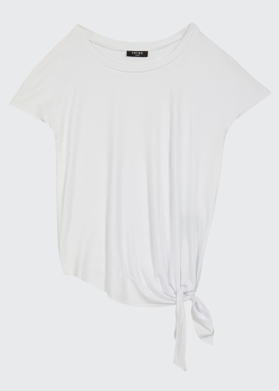Image 1 of 1: Girl's Side-Tie Jersey Tee, Size 7-16