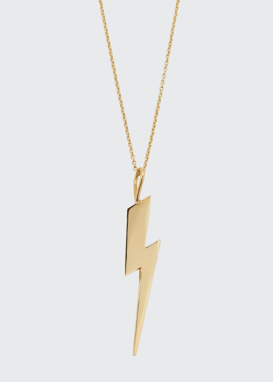 Sydney Evan 14k Gold Pure Lightning Bolt Necklace Bergdorf Goodman