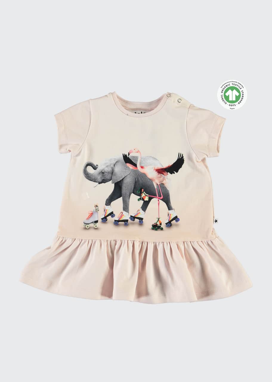Image 1 of 1: Girl's Campa Roller Skating Animal Friends Dress, Size 6-24 Months