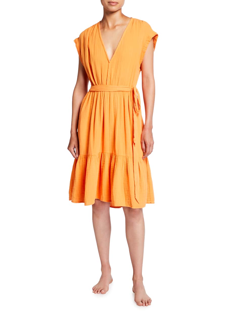 Xirena Maren V-Neck Cotton Gauze Dress - Bergdorf Goodman