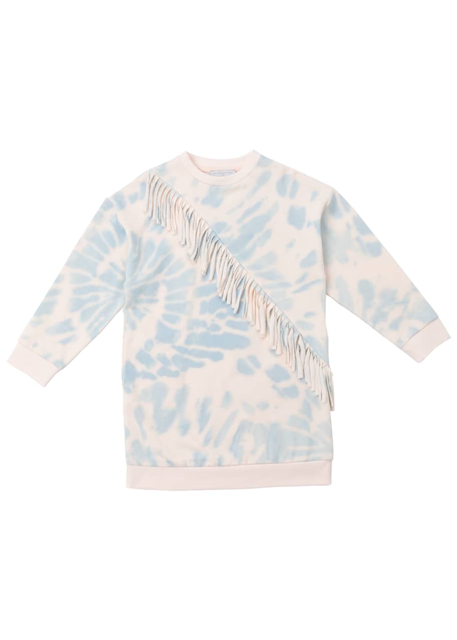 Stella McCartney Kids Girl s Tie Dye Fringe Sweatshirt Dress Size 4 14 Bergdorf Goodman