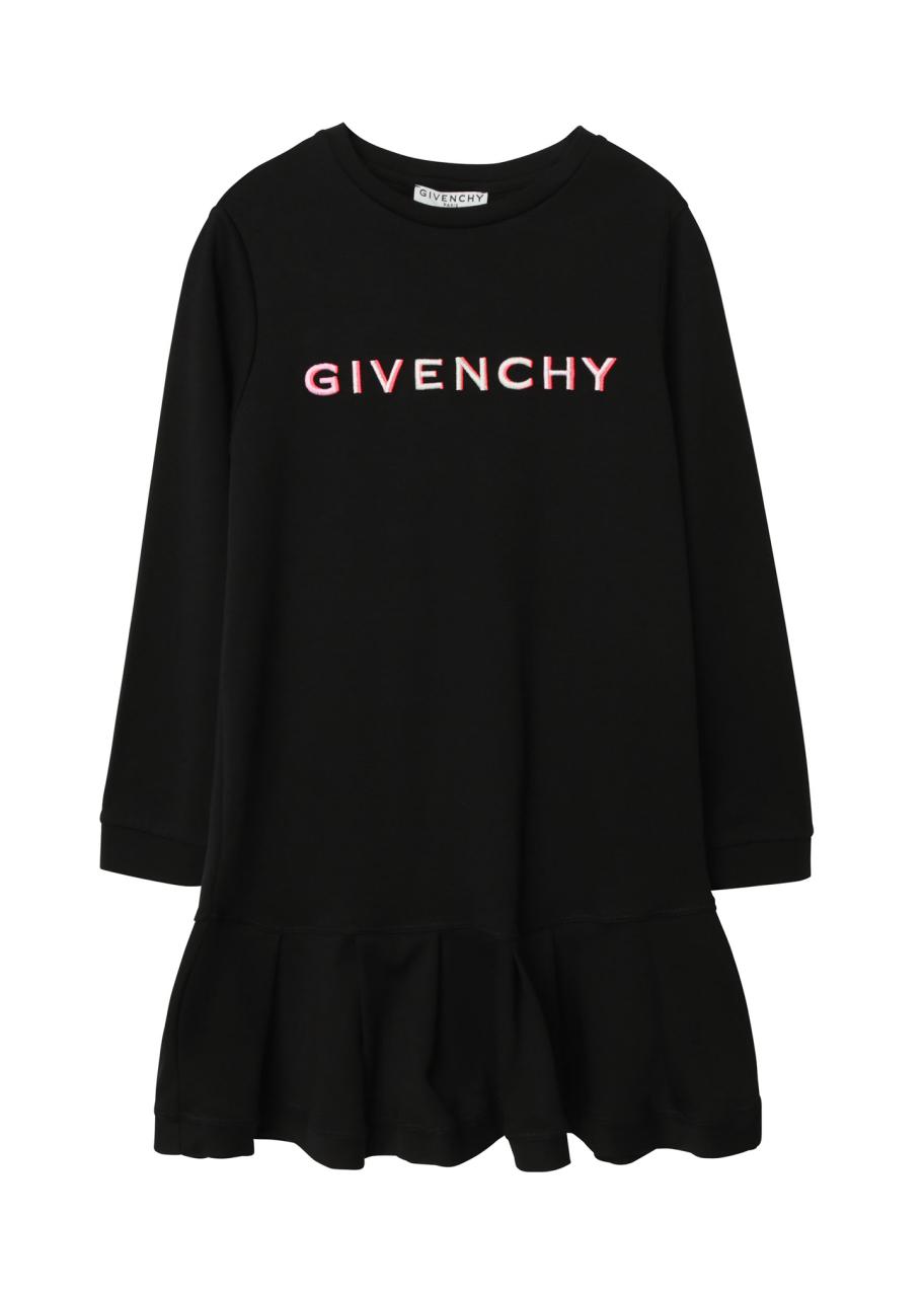 Givenchy Girl's Long-Sleeve Gradient Logo Ruffle Dress, Size 4-10 ...