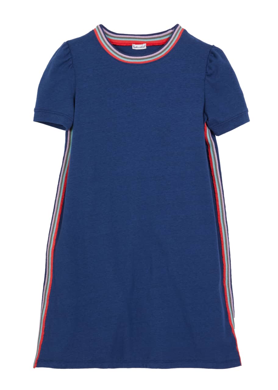 Image 1 of 1: Girl's Striped-Trim Jersey Dress, Size 7-14