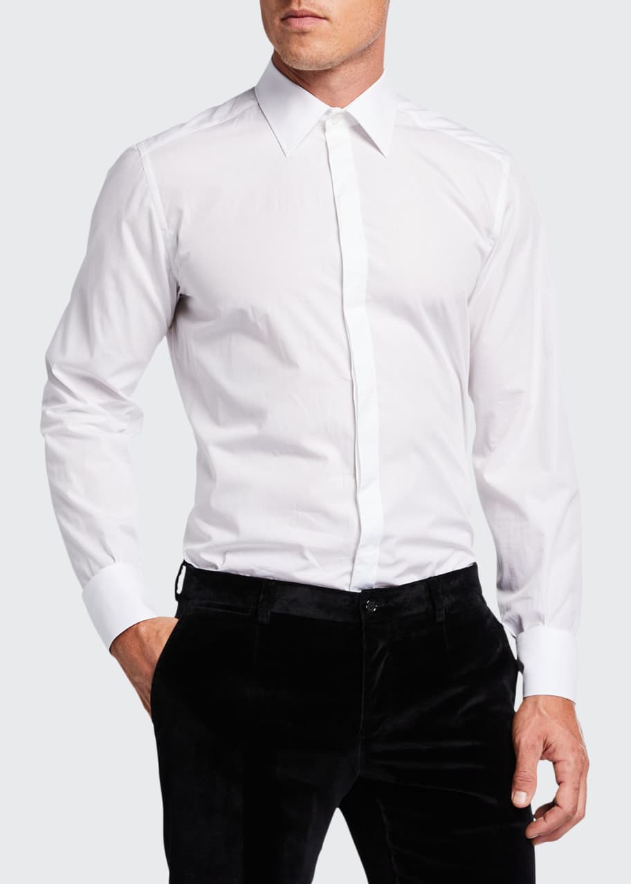 Men's hidden button down collar shirts deals