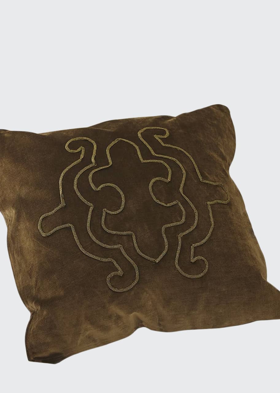 Jan Barboglio Double Fleur de Lis Pillow Bergdorf Goodman