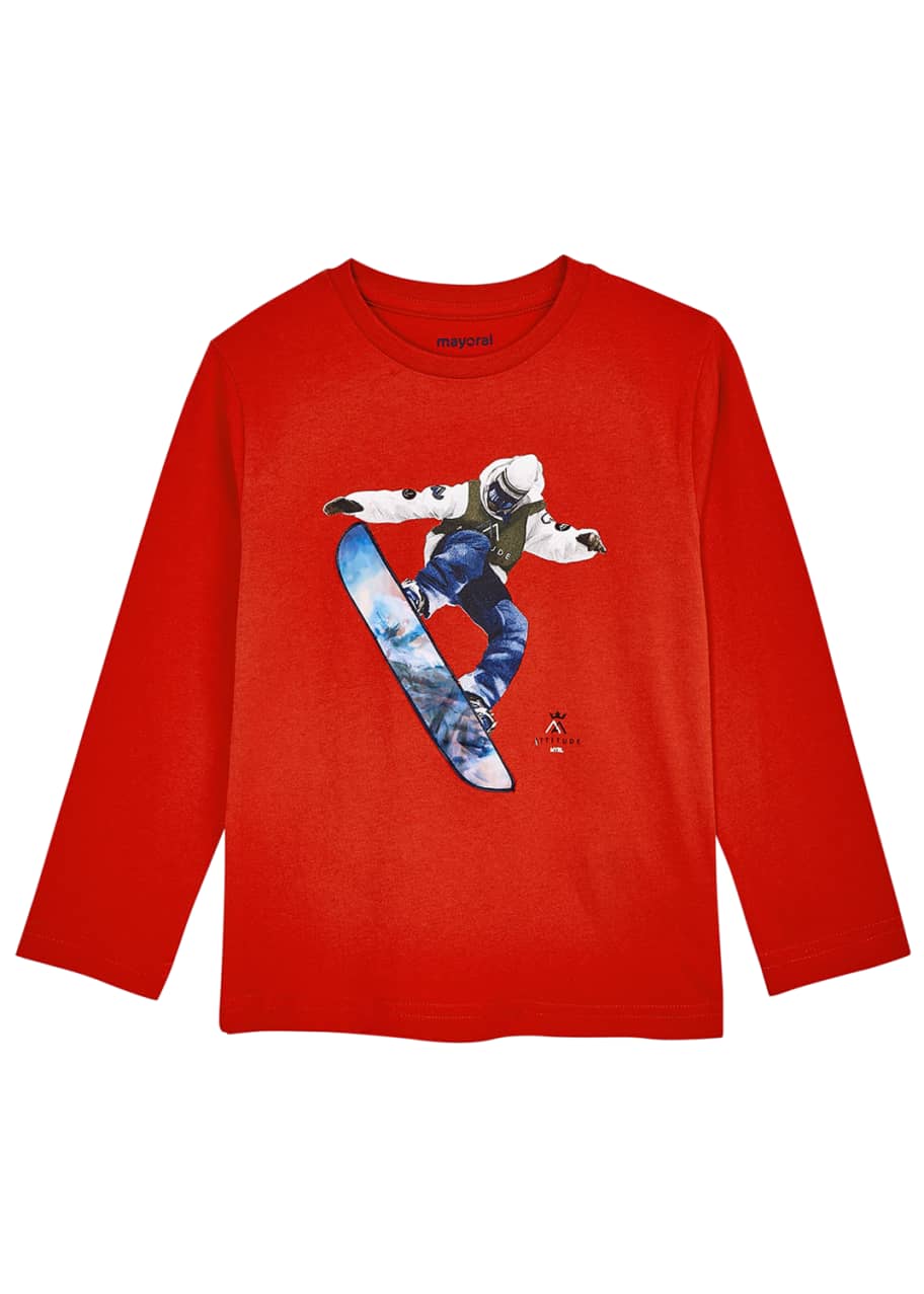 Image 1 of 1: Boy's Snowboard Graphic T-Shirt, Size 4-7
