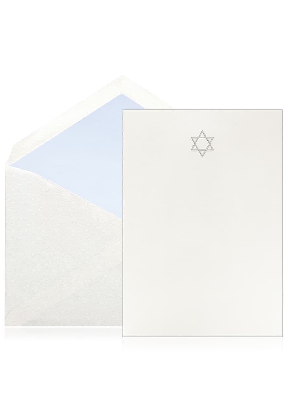 Image 1 of 1: Silver Star Of David Holiday Cards - Boxed Set of 10