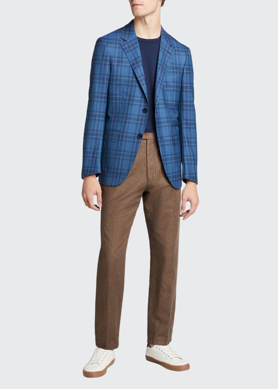 Image 1 of 1: Men's Large Plaid Wool Sport Jacket