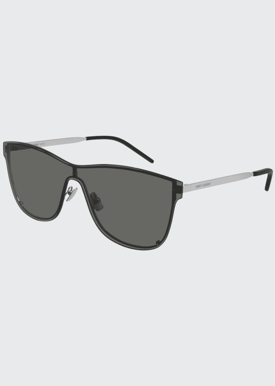 Saint Laurent Over Mask Rimless Acetate Shield Sunglasses - Bergdorf ...