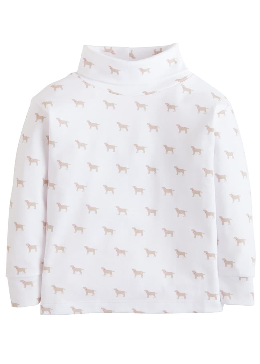 Little English Girl s Allover Dog Printed Turtleneck Shirt Size 12M 8 Bergdorf Goodman