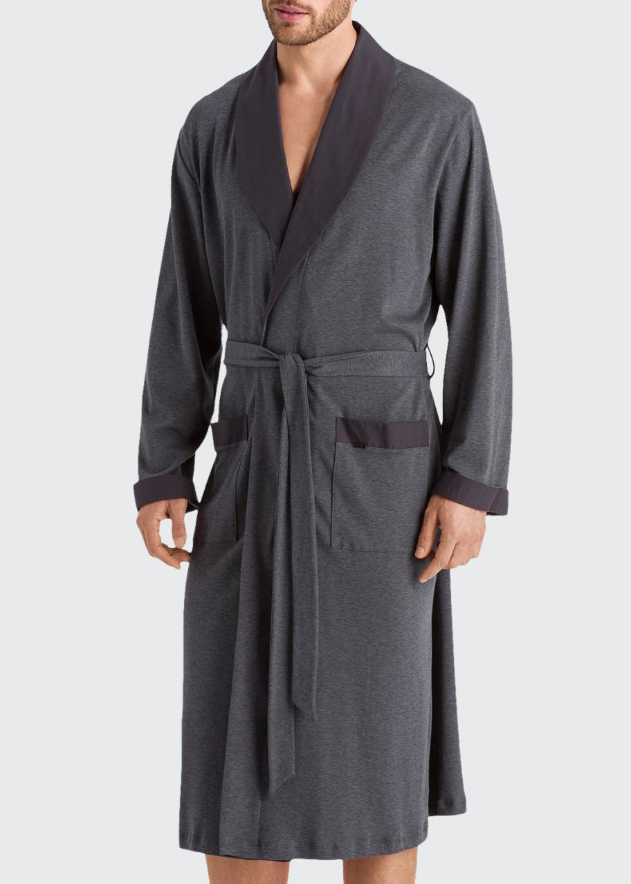 Hanro Men's Night & Day Two-Tone Knit Robe - Bergdorf Goodman