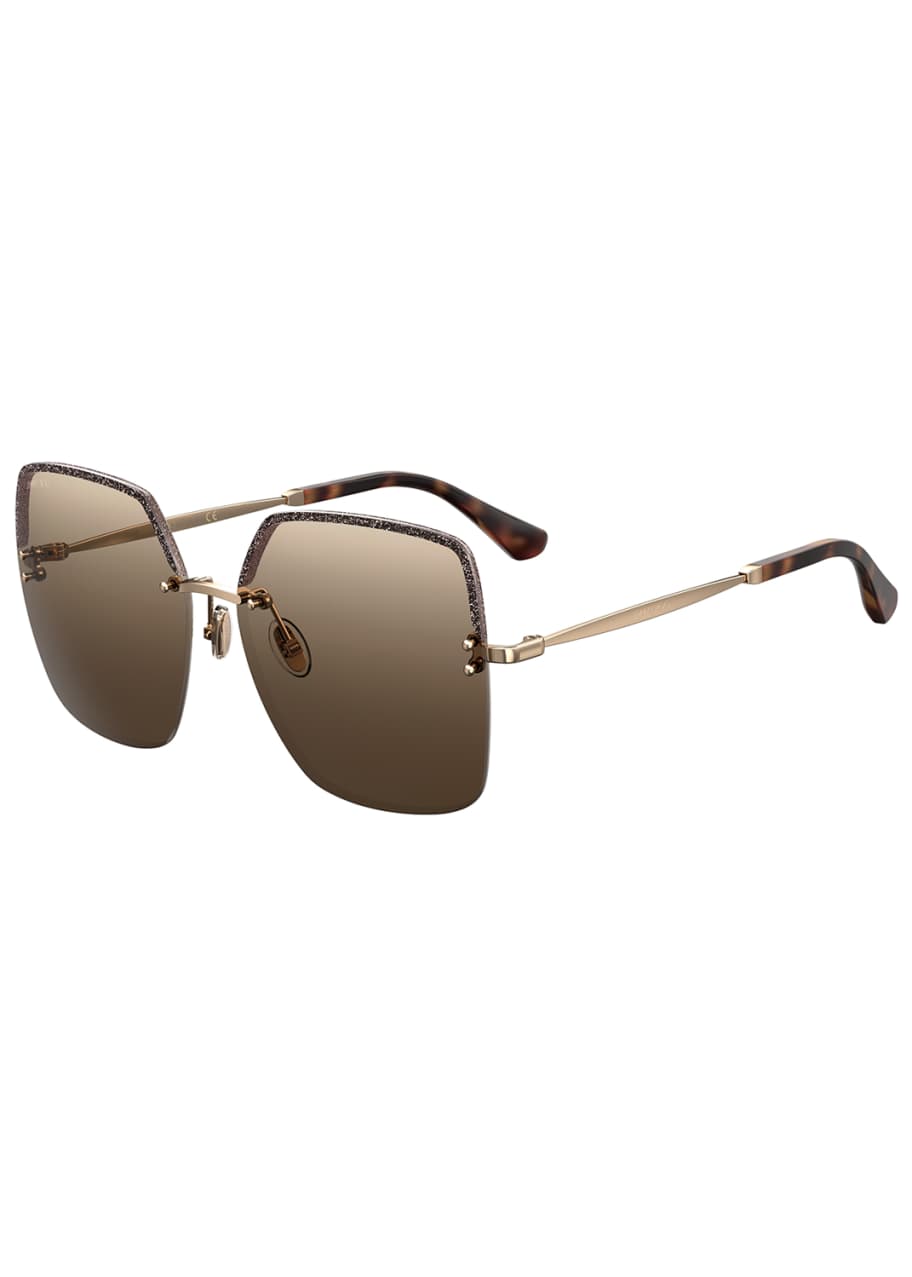 Jimmy Choo Tavi Rimless Square Metal Sunglasses Bergdorf Goodman