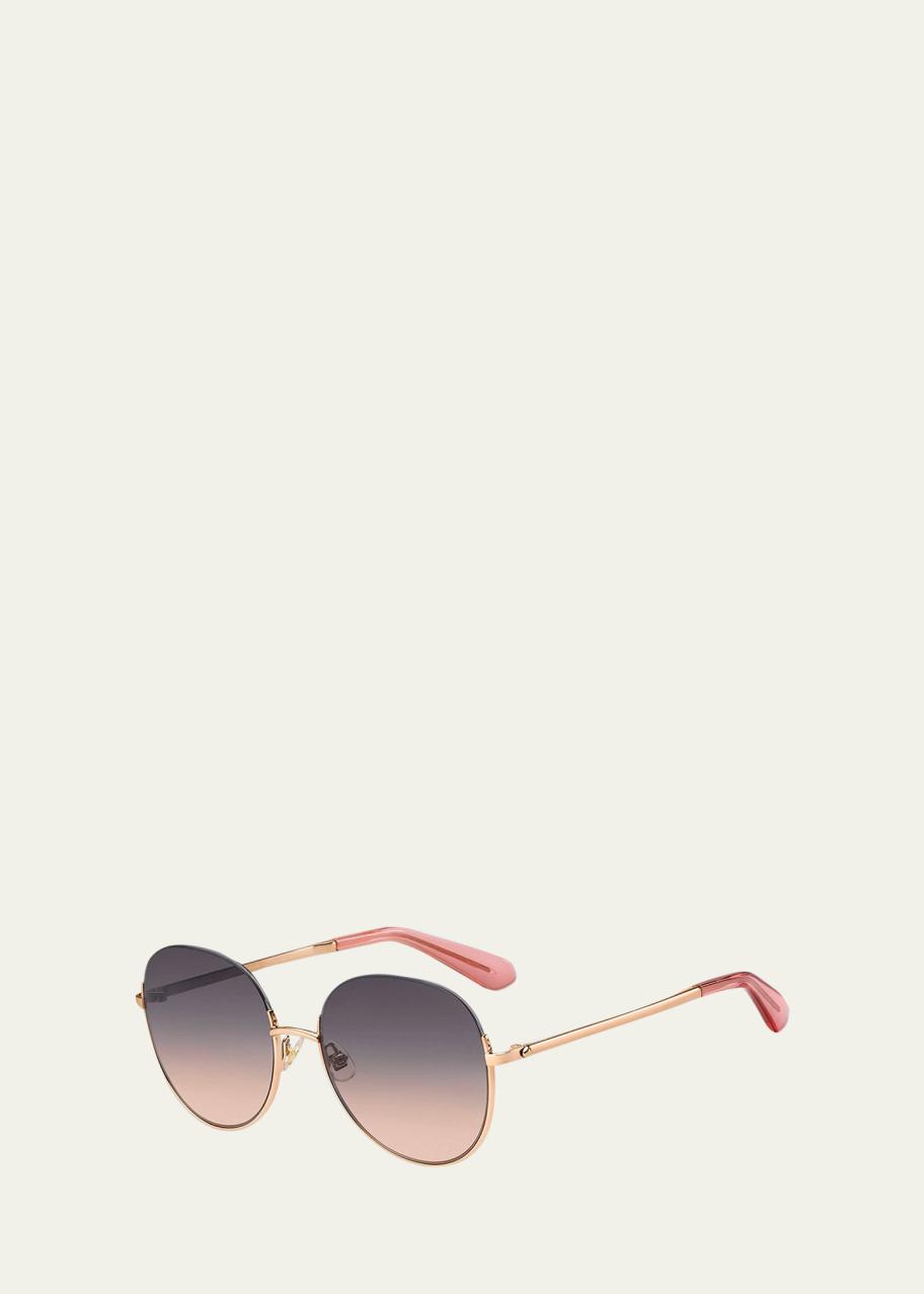 kate spade new york astelle semi-rimless round stainless  display picture 2