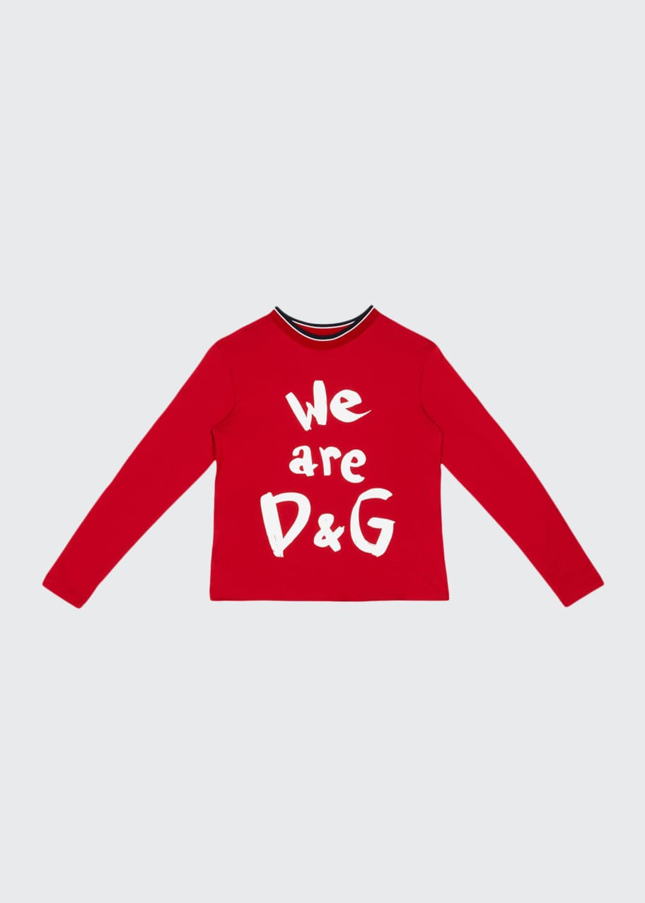 Image 1 of 1: Kid's We Are D&G Logo Printed Shirt, Size 8-12