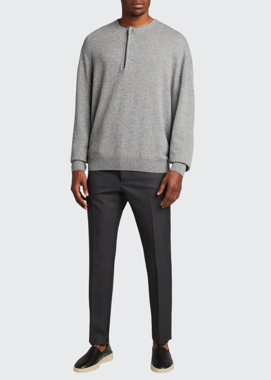 FEAR OF GOD X ZEGNA Men's x Zegna Solid Wool Single-Pleat Trousers