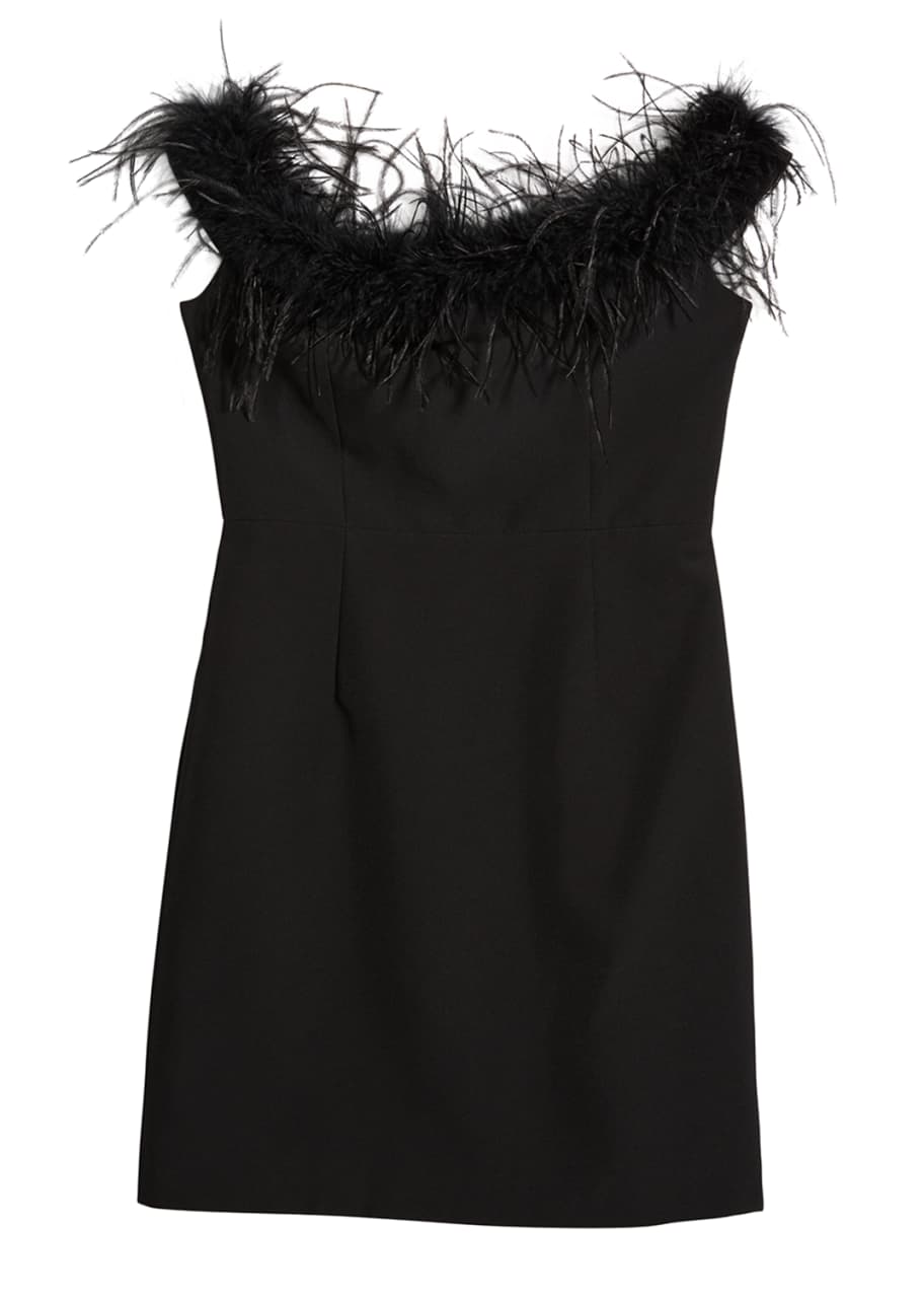 knee length dresses for ladies ANYTHING AND EVERYTHING STRAPLESS FEATHER MINI DRESS  AKIRA