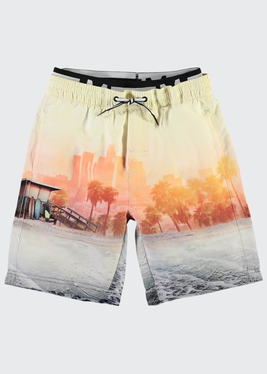 Image 1 of 1: Boy's Neal Beach Printed Swim Shorts, Size 3T-12