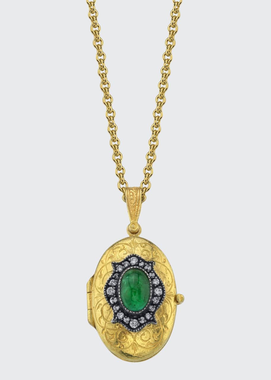 Arman 22kt Gold and Moonstone Flower Locket Necklace – Elliott