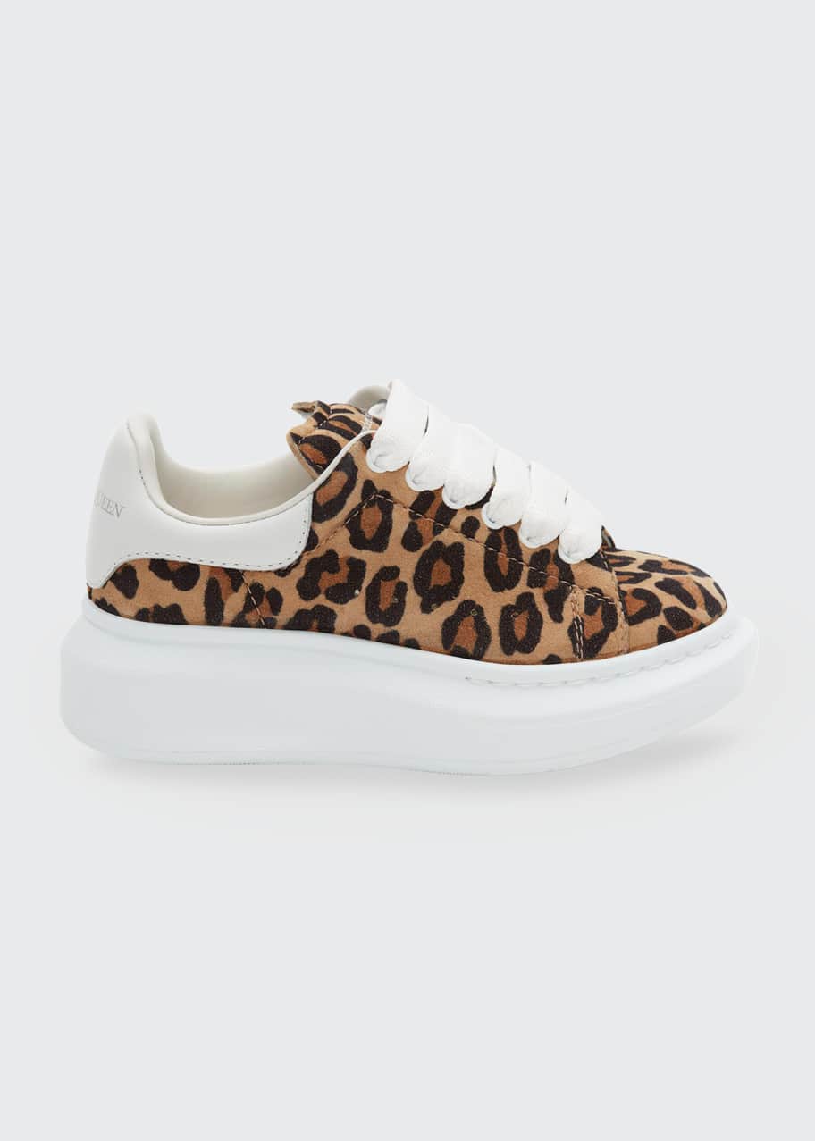 Leopard Print Suede Chunky Sneakers Toddler Kids