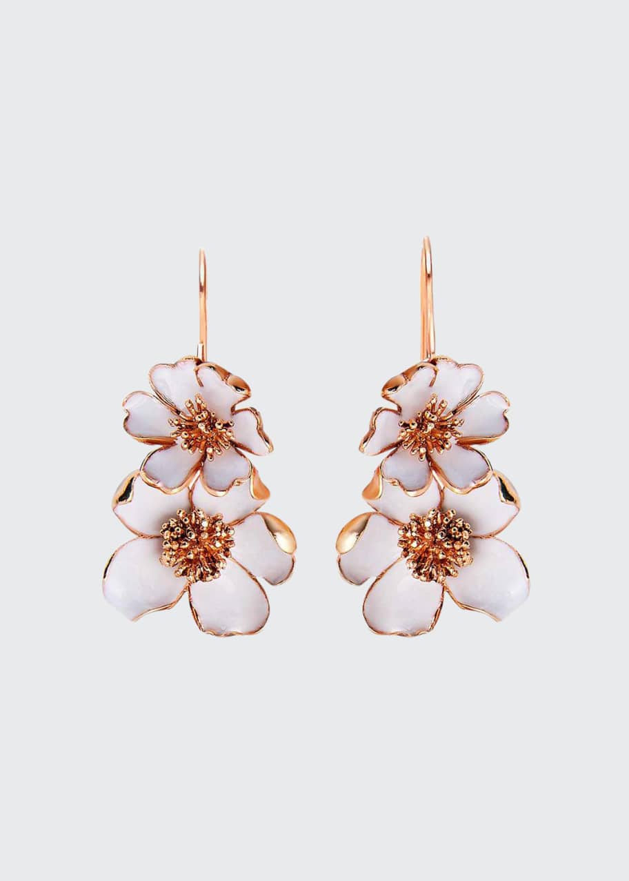 Flower shop enamel earrings