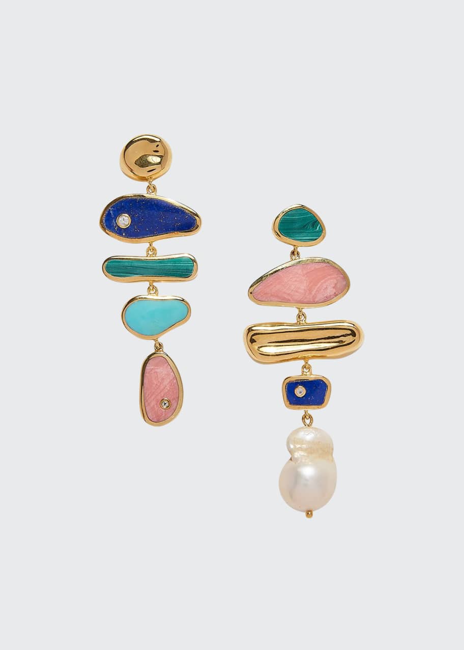 Pamela Love Palma Pearl Multi-Drop Earrings, Blue - Bergdorf Goodman