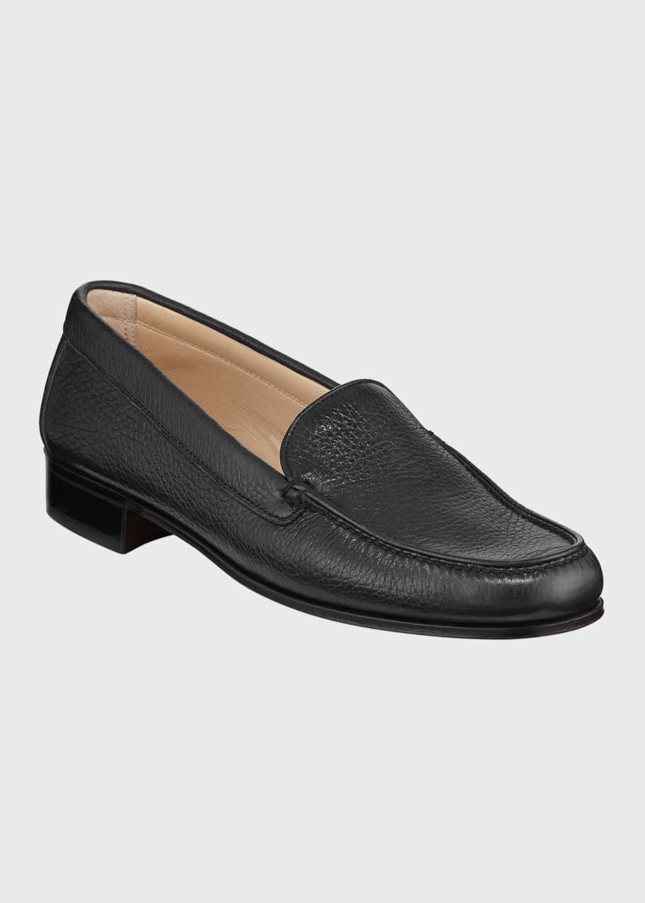 Image 1 of 1: Pebbled Leather Venetian Loafer