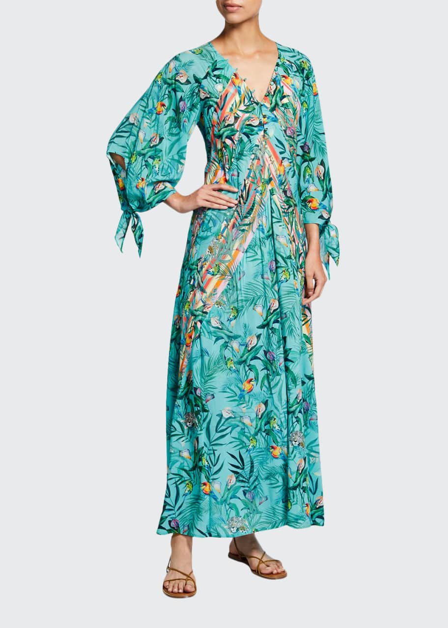 johnny was green dress Johnny Was KANAKO LONG DRESS – Marigold Clothing main image 1