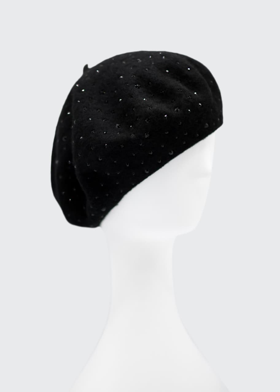 Kokin Austrian Crystal Embroidered Wool Beret Bergdorf Goodman