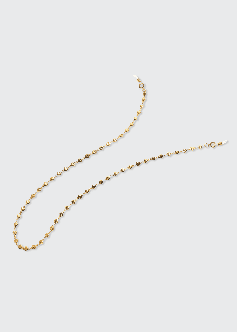 Image 1 of 1: 14k Gold-Plated Heart Eyeglasses Chain, 26"L