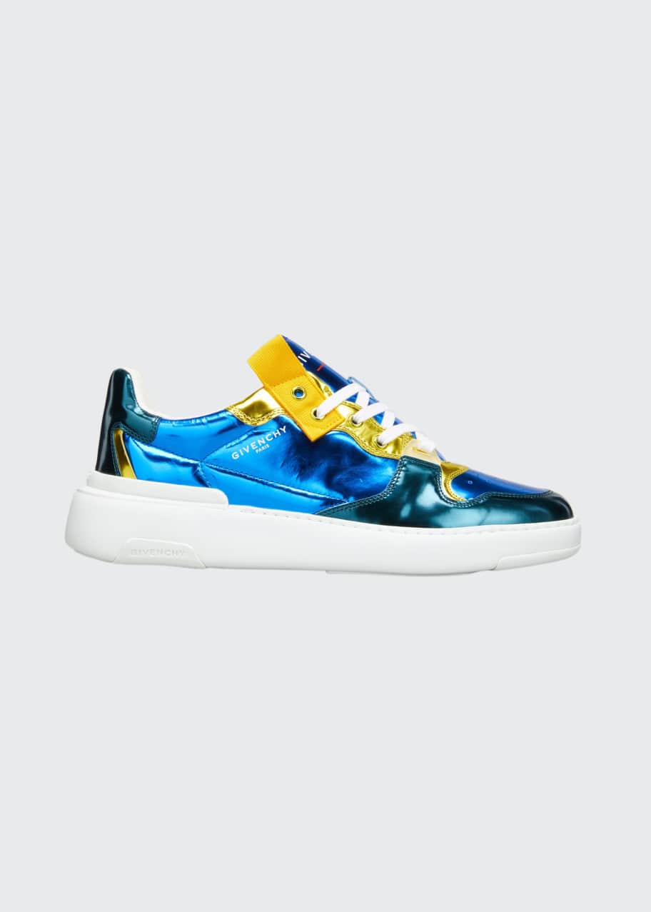 Givenchy Men's Wing Metallic Colorblock Low-Top Sneakers Givenchy Men's Wing Metallic Colorblock Low-Top Sneakers