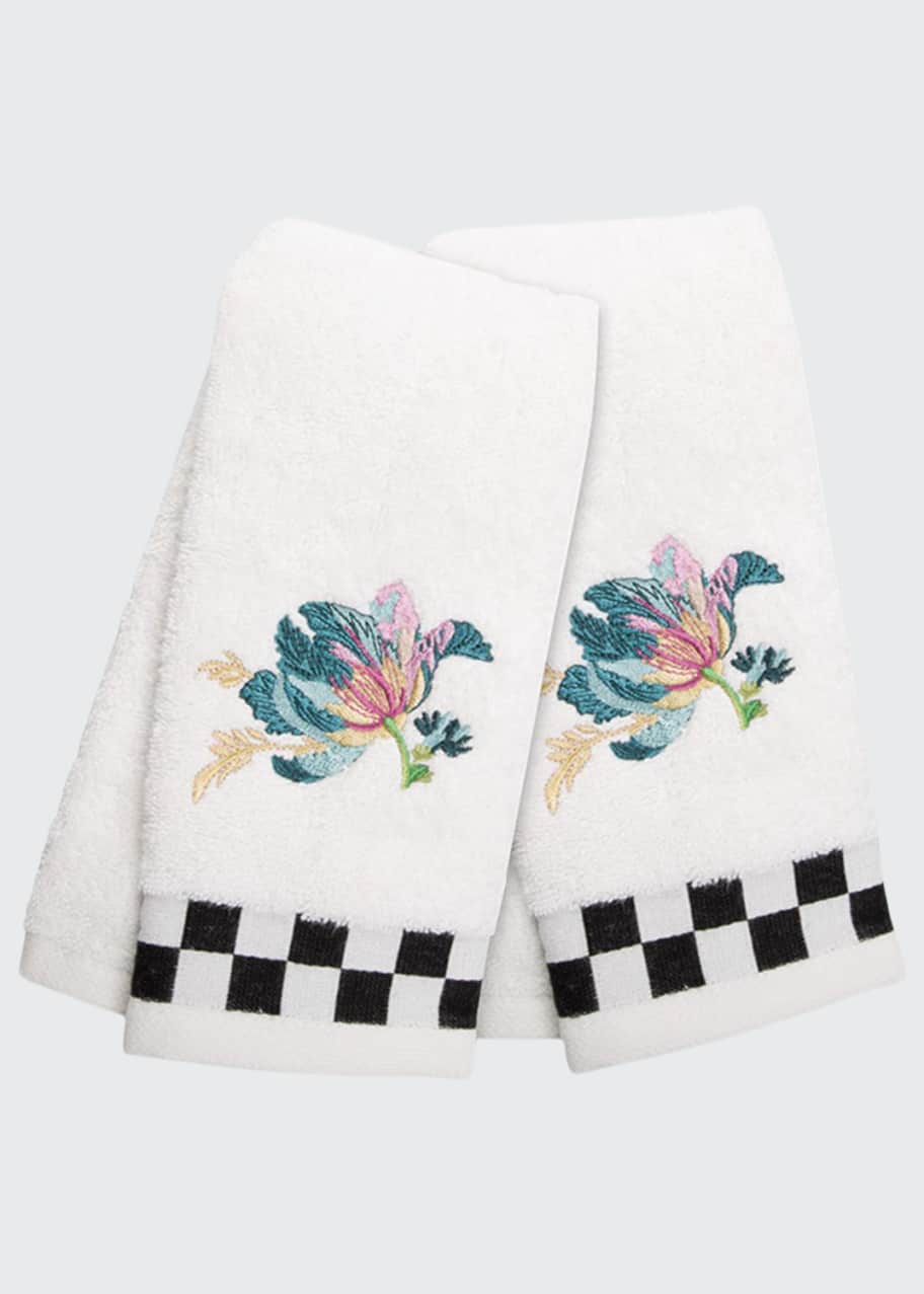 MacKenzie Childs Parrot Tulip Fingertip Towels Set of 2 Bergdorf Goodman