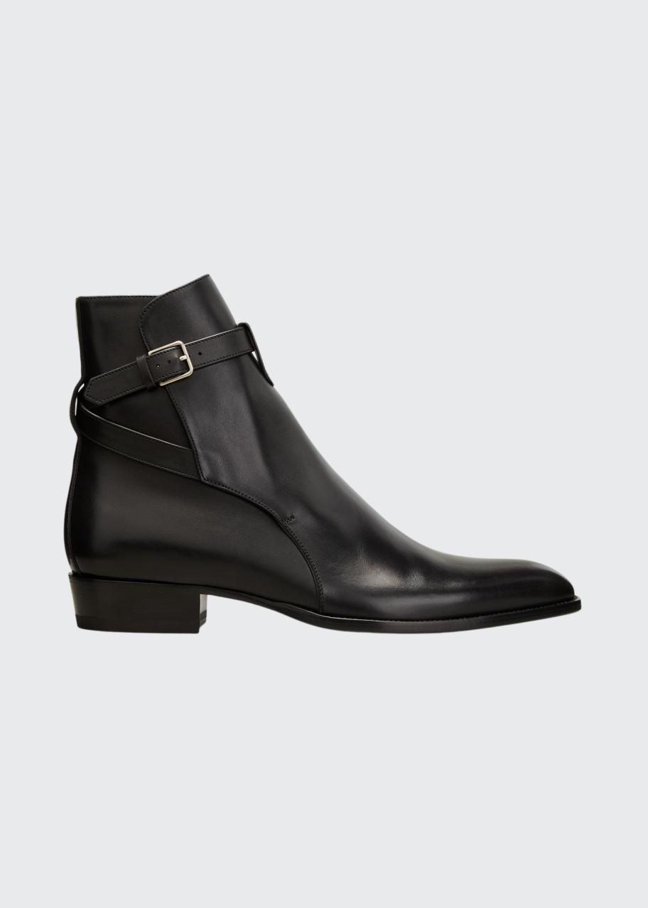 Saint Laurent Men's Jodhpur Leather Ankle Buckle Boots - Bergdorf