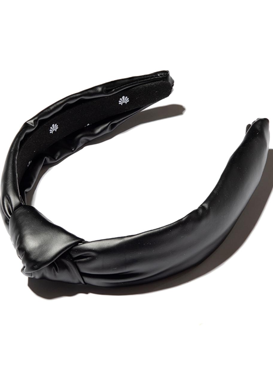 Lele Sadoughi Slim Faux-Leather Knot Headband - Bergdorf Goodman display picture 2