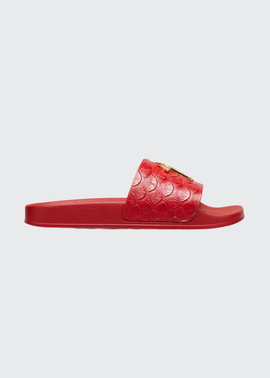 Giuseppe Zanotti Men's Moc-Croc Logo Athletic Slide Sandals - Bergdorf ...
