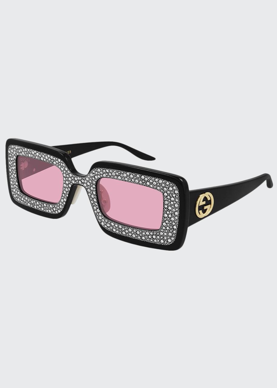 Gucci Hollywood forever rectangular sunglasses Gucci Hollywood Forever GG0974S 001 Sunglasses - US main image 3