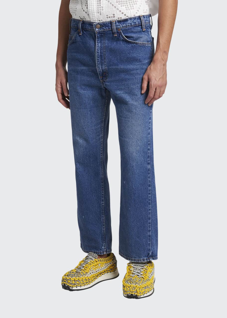 Valentino Garavani Men's x Levi's Straight Medium-Wash Jeans - Bergdorf  Goodman