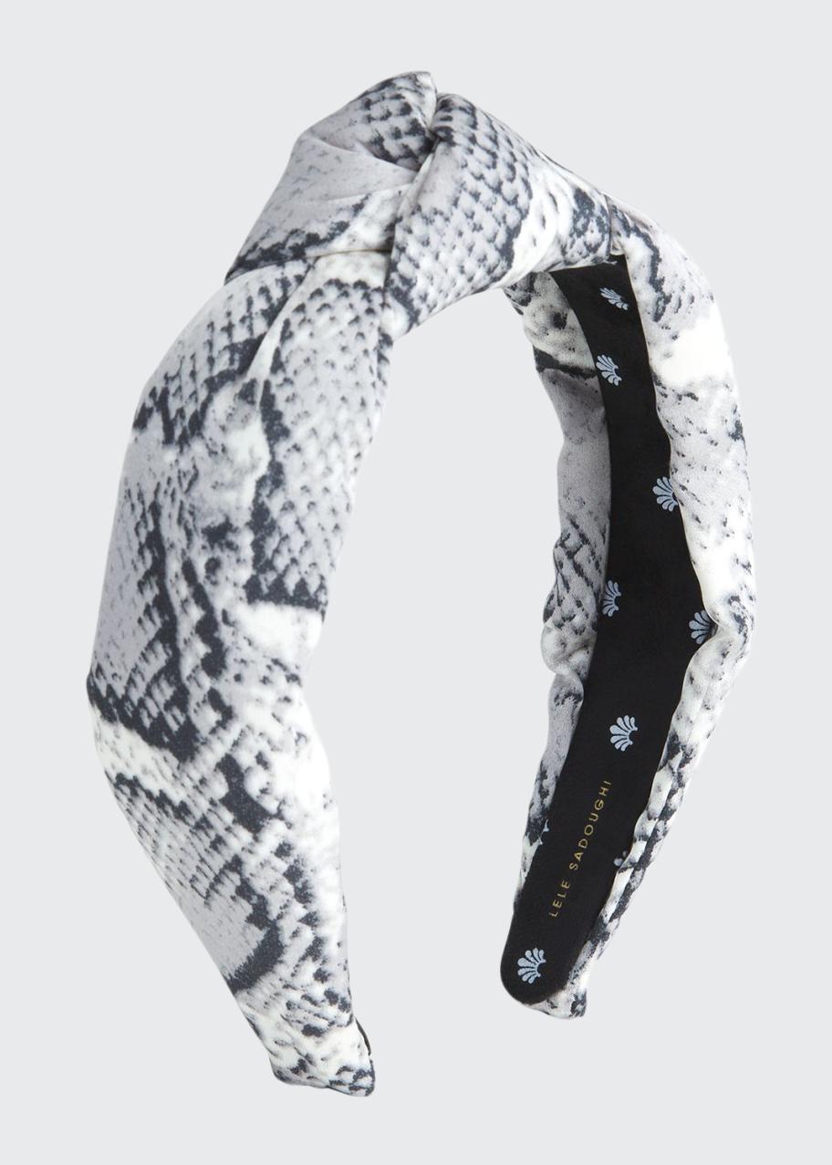 Lele Sadoughi Python-Print Knotted Headband - Bergdorf Goodman