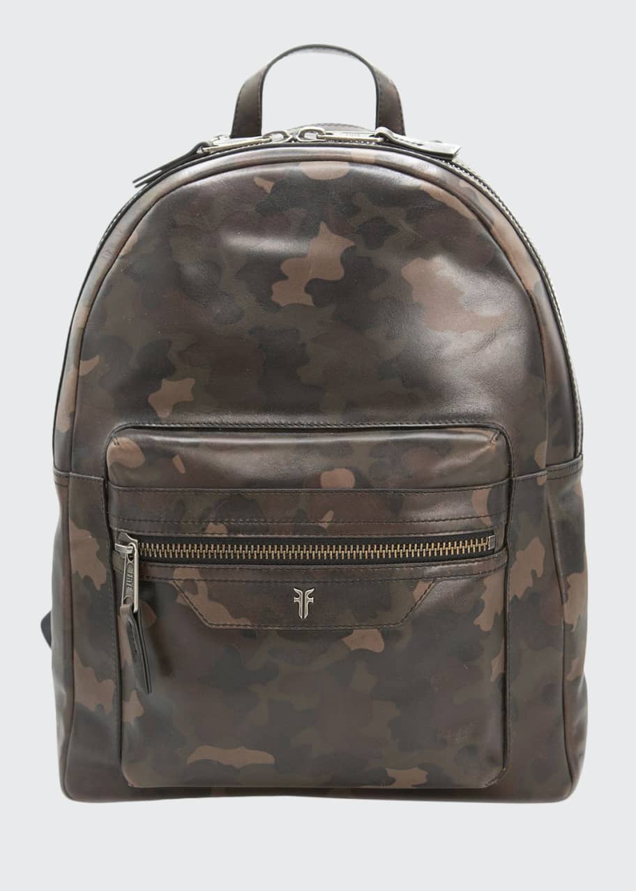 Camouflage sales leather backpack