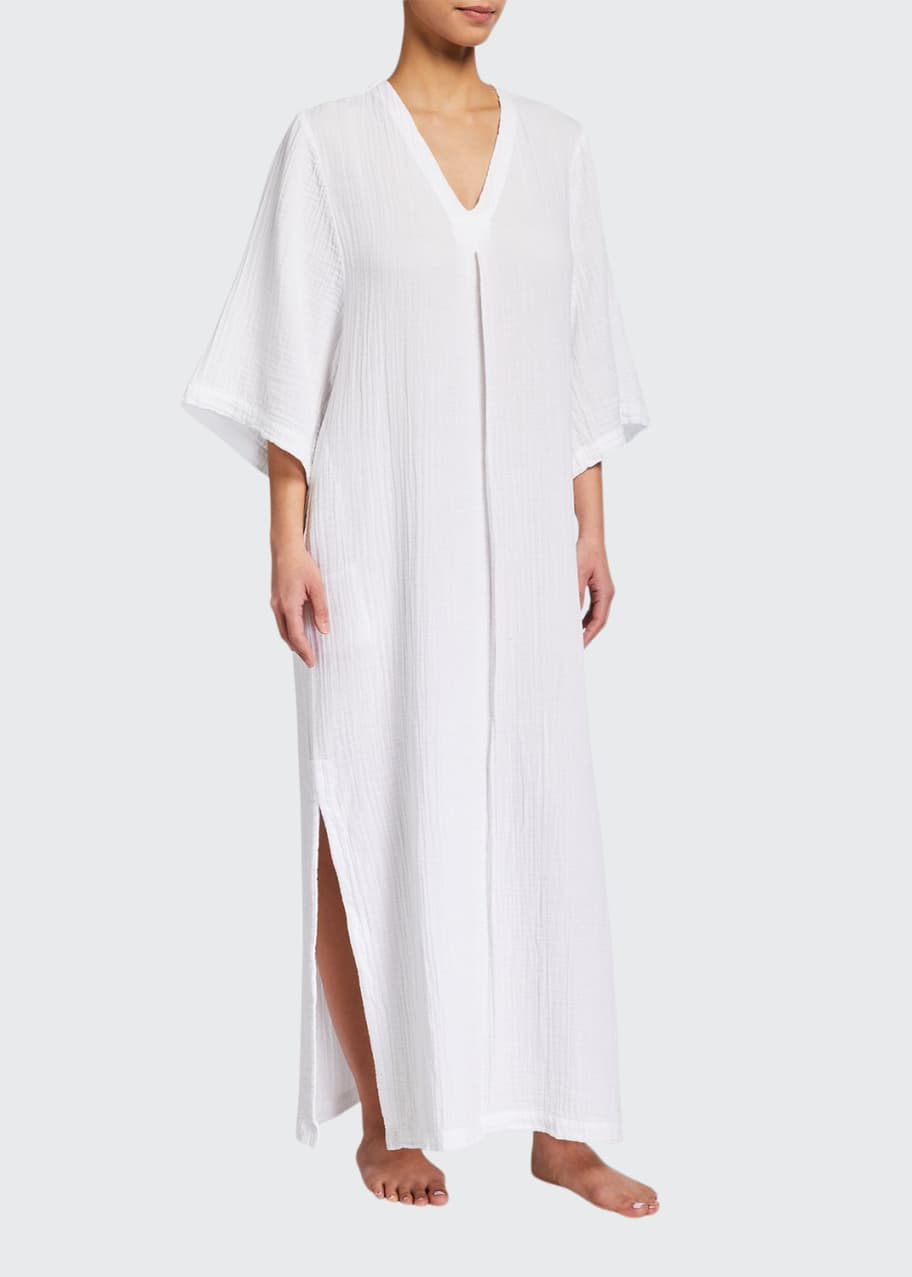 ocean + main Cotton Gauze Lounge Caftan Bergdorf Goodman