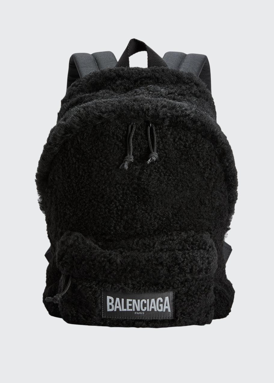 Balenciaga Monochrome Faux fur  Backpack size large Balenciaga Fluffy XXL backpack in black - Black|6564362VX371000 main image 4