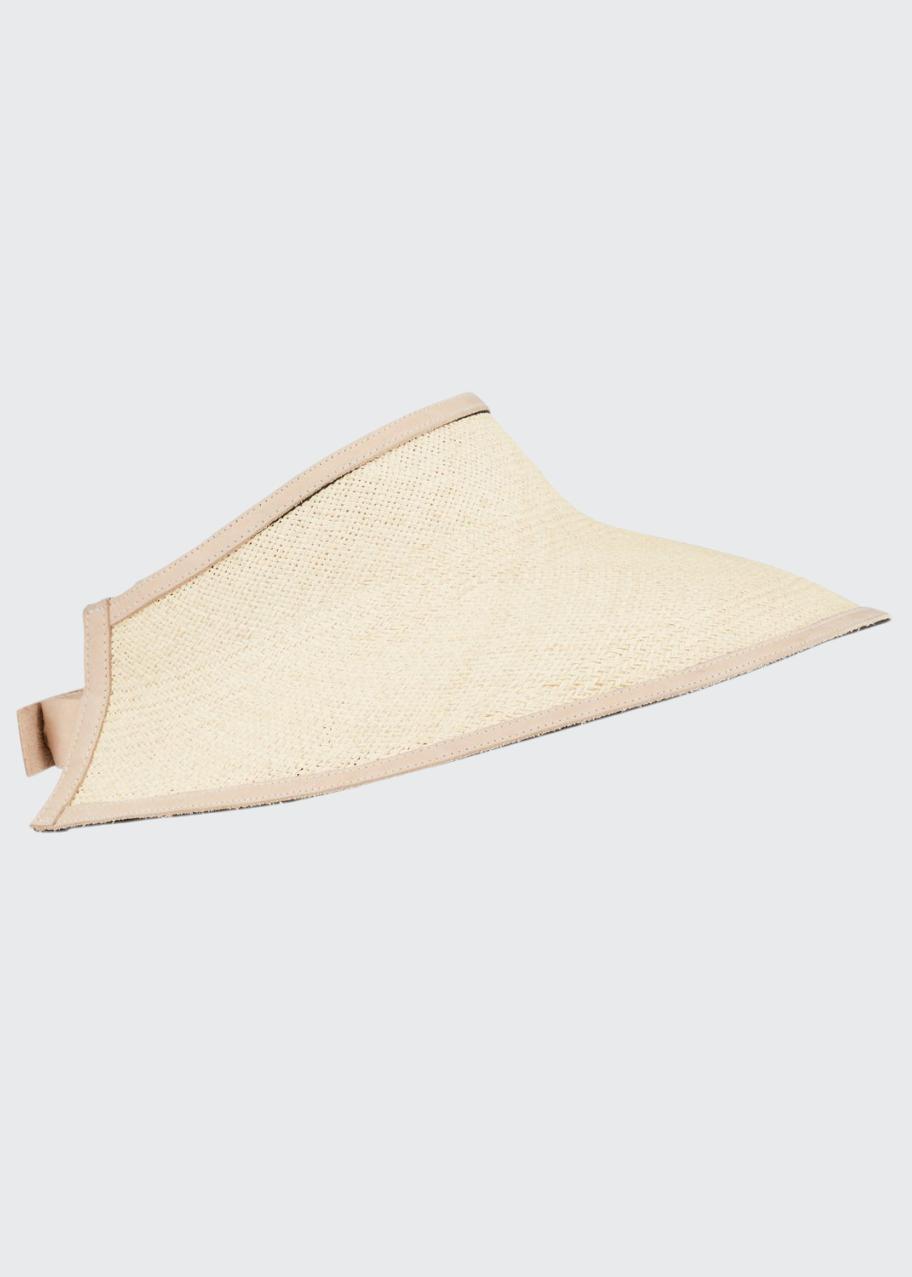 Janessa Leone Cynthia Visor Natural Straw Beige Janessa Leone Cynthia Visor in Natural | FWRD main image 3