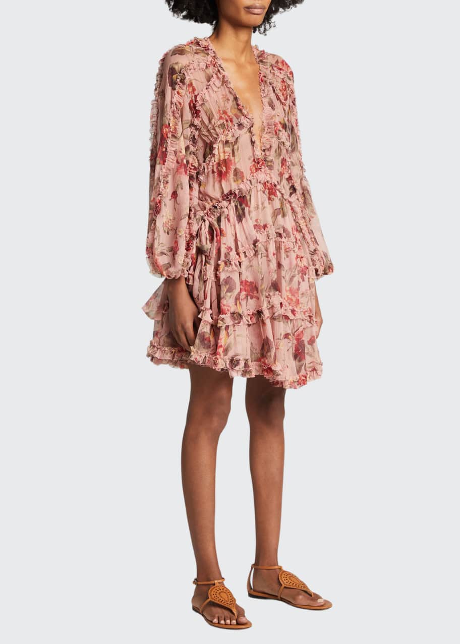 Zimmermann Cassia Frill Billow Short Dress - Bergdorf Goodman