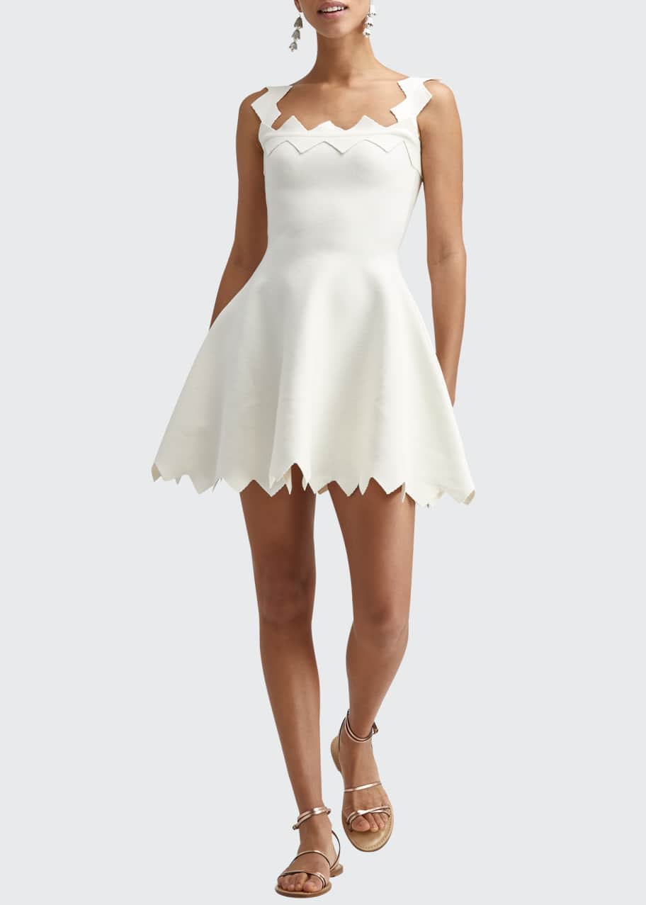 Oscar de la Renta Fit-and-Flare Ricrac Mini Dress - Bergdorf Goodman
