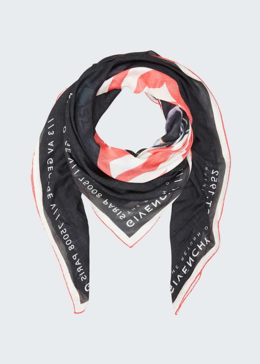 Givenchy Logo-Print Silk Scarf