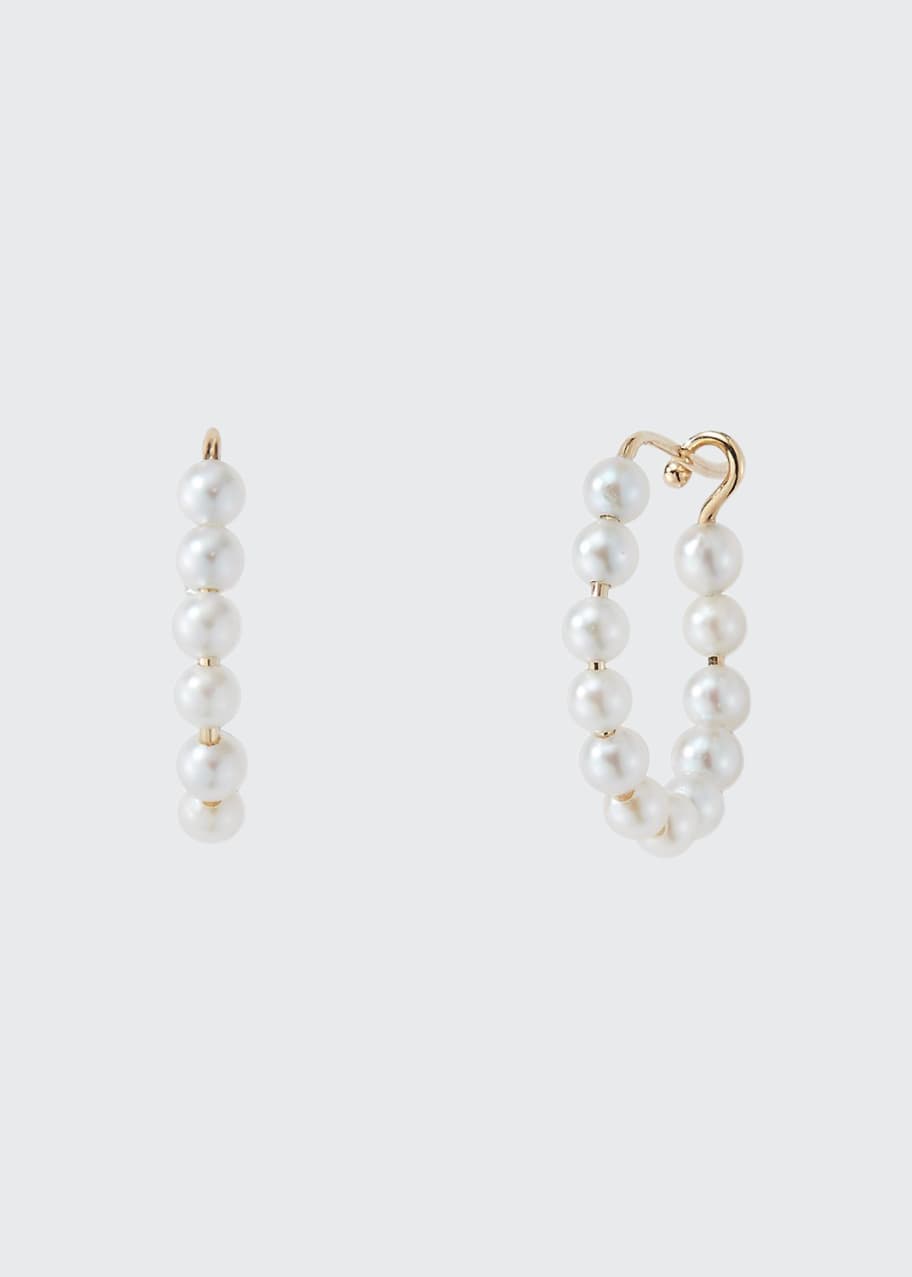Mizuki 14k Gold Akoya Small Pearl Hoop Earrings - Bergdorf Goodman