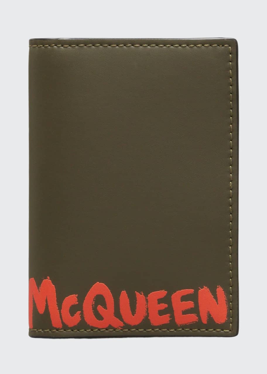 Alexander McQueen Men's Graffiti Leather Pocket Organizer Wallet